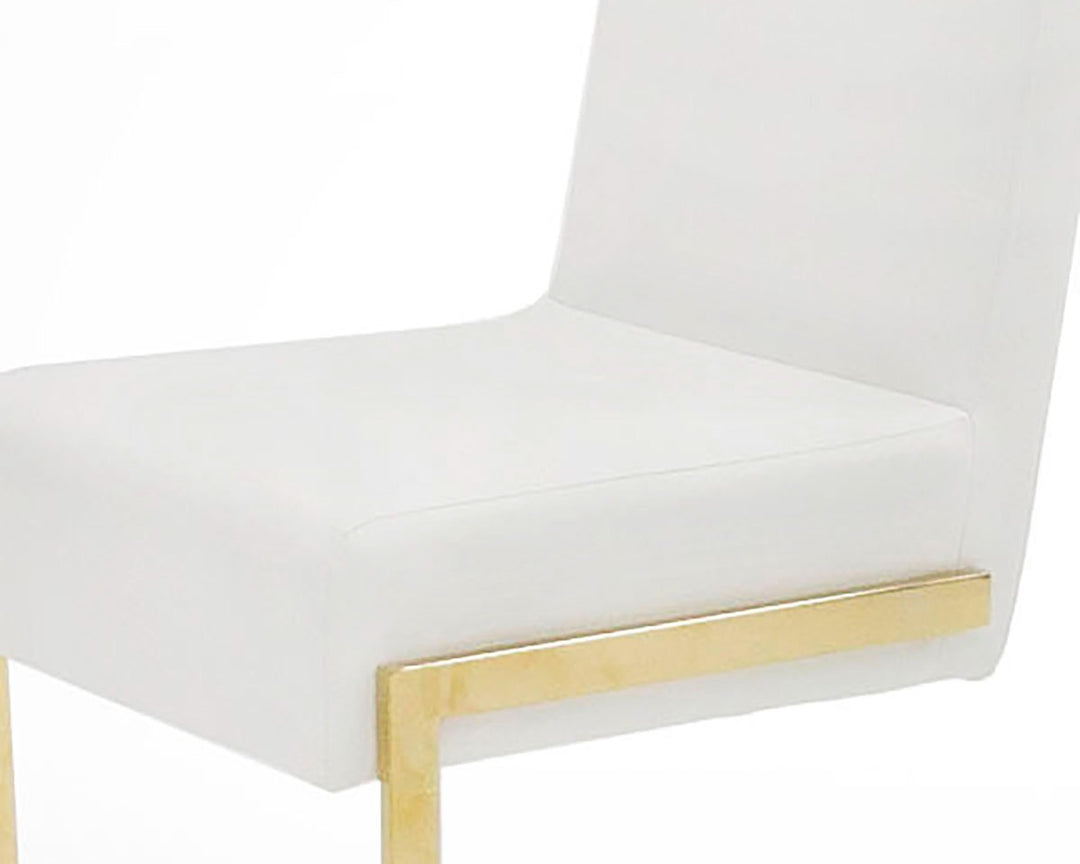 Batavia - Modern White  and  Gold Dining Chair 