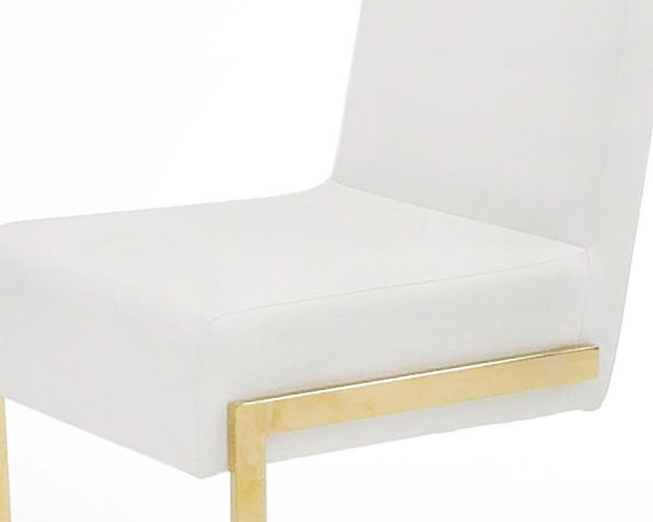 Batavia - Modern White &amp; Gold Dining Chair (Set of 2)