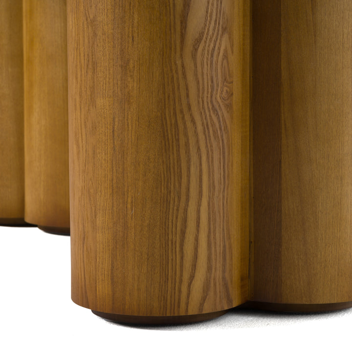 Bateman  Modern Faux Concrete + Walnut Dining Table