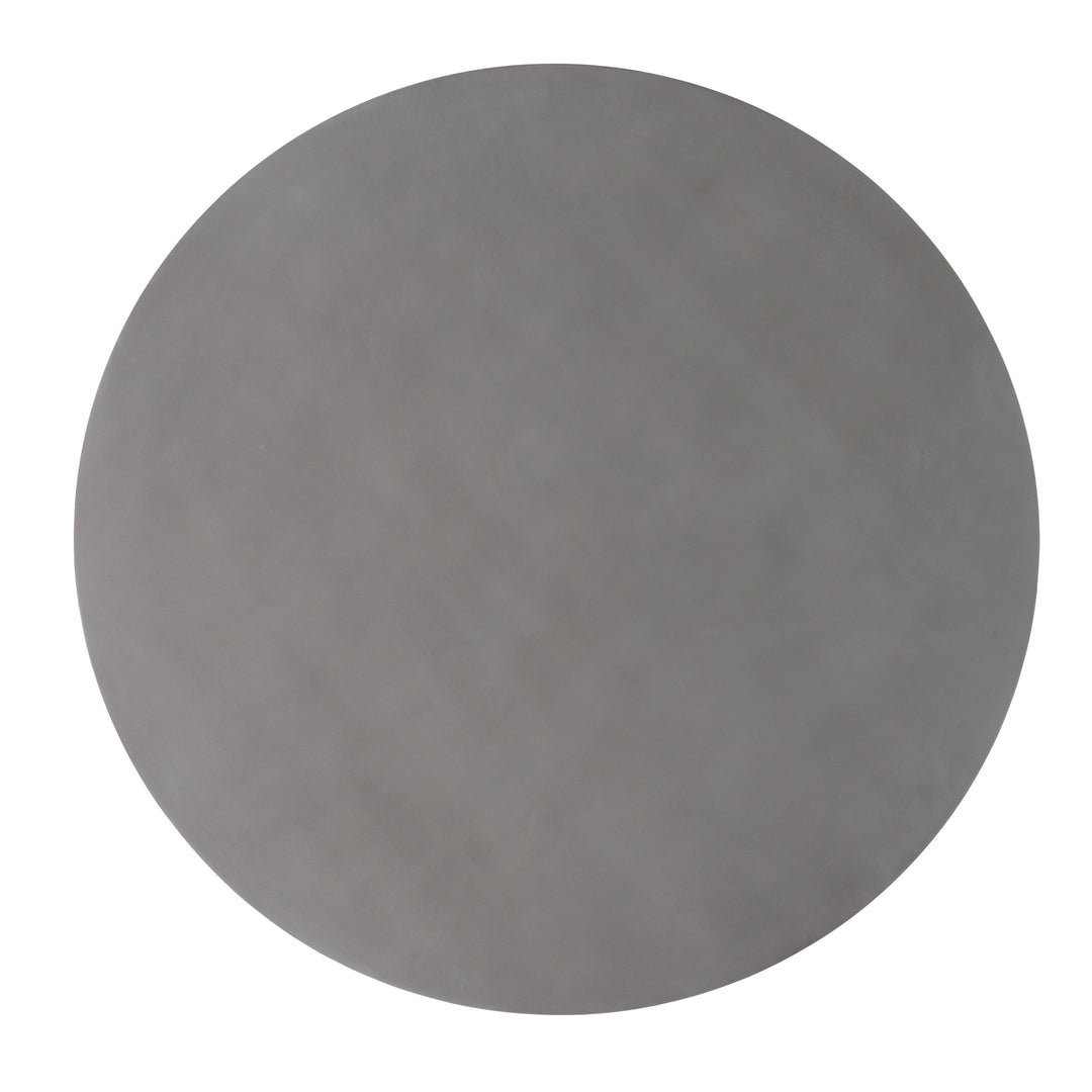 Bateman  Modern Faux Concrete + Walnut Round Dining Table