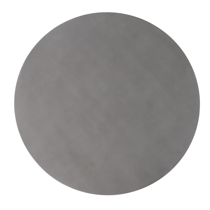 Bateman  Modern Faux Concrete + Walnut Round Dining Table
