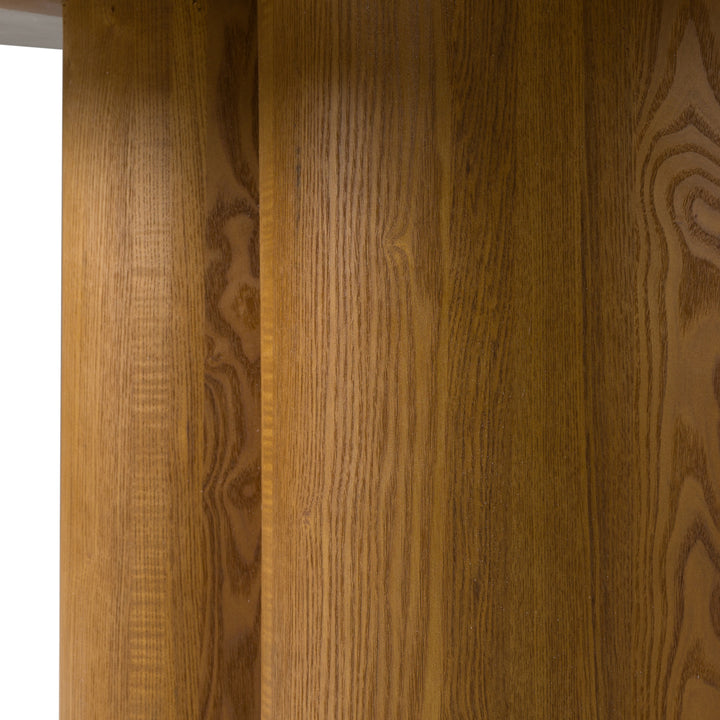 Bateman  Modern Faux Concrete + Walnut Round Dining Table