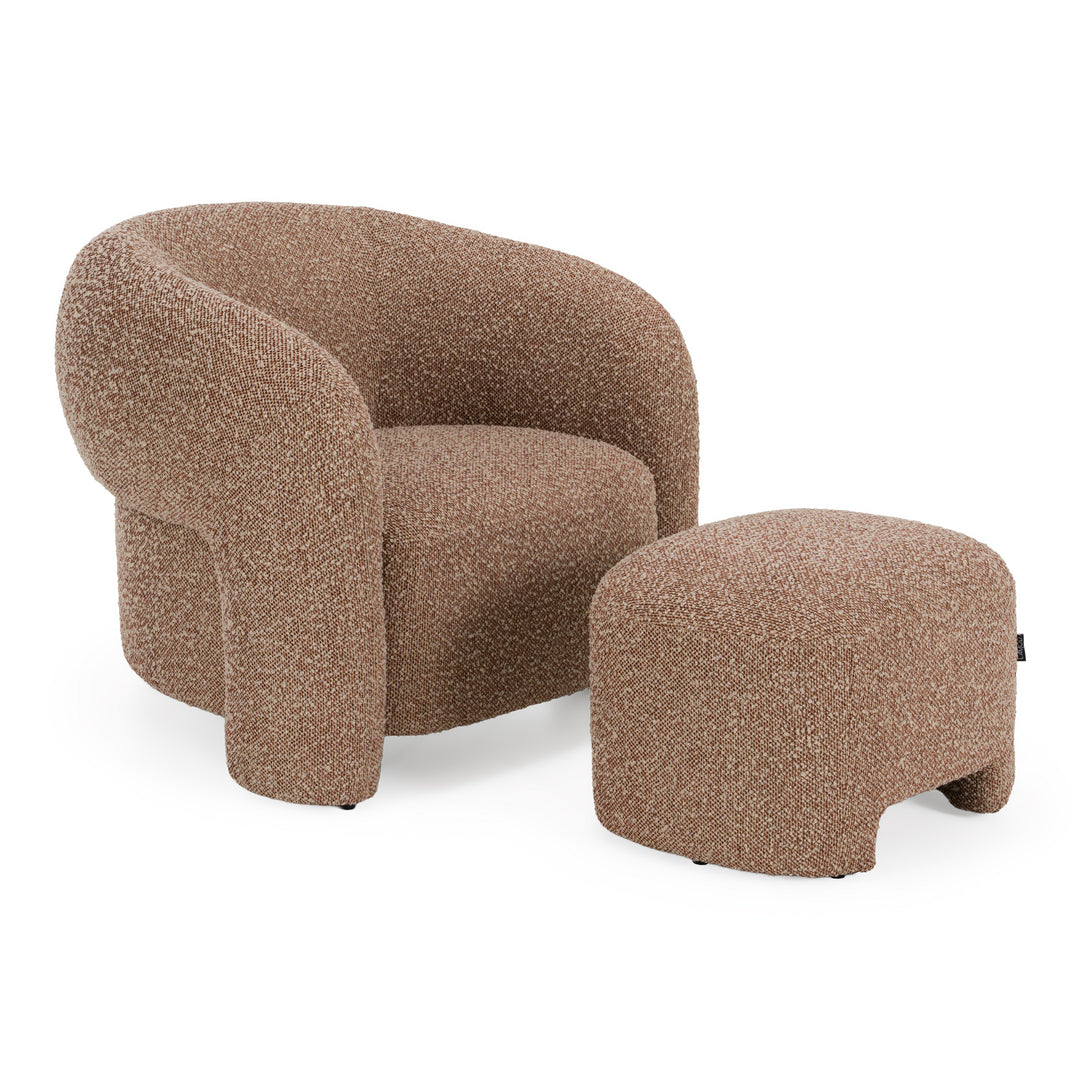 Bates - Modern Brick Fabric Accent Chair + Ottoman