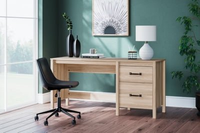 Battelle 60" Home Office Desk - Light Brown Writing Desk modern furniture Contempo Furniture
