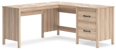 Battelle 60" Home Office Desk with Return - Light Brown Corner Desks modern furniture Contempo Furniture