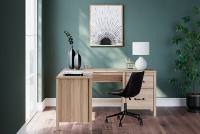 Battelle 60" Home Office Desk with Return - Light Brown Corner Desks modern furniture Contempo Furniture