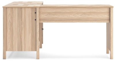 Battelle 60" Home Office Desk with Return - Light Brown Corner Desks modern furniture Contempo Furniture