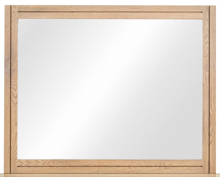 Batten Solid Wood and Mirrored Glass Wall or Dresser Mirror in Blonde Oak Mirror modern furniture Contempo Furniture