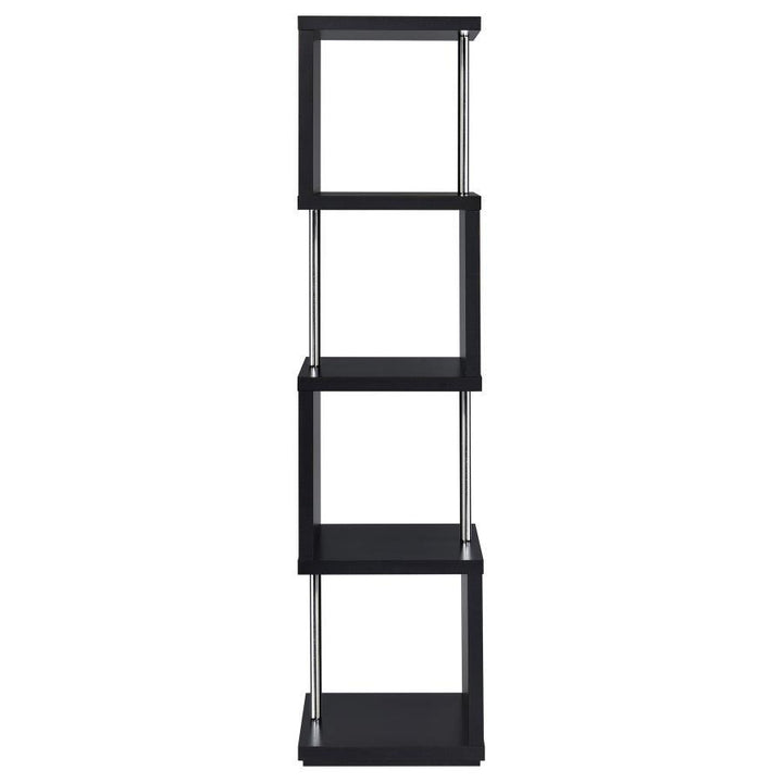 Baxter - 4 - Shelf Bookshelf - Black And Chrome Standard Bookcase modern furniture Contempo Furniture