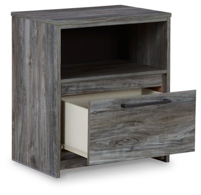 Baystorm Nightstand - Gray Nightstand w/ Charging Station modern furniture Contempo Furniture
