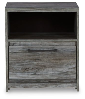 Baystorm Nightstand - Gray Nightstand w/ Charging Station modern furniture Contempo Furniture