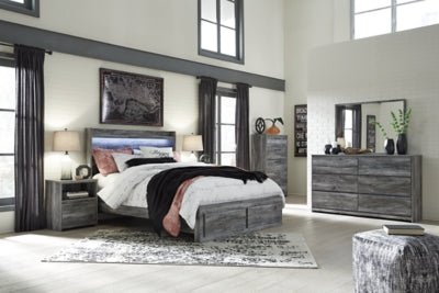 Baystorm Nightstand - Gray Nightstand w/ Charging Station modern furniture Contempo Furniture
