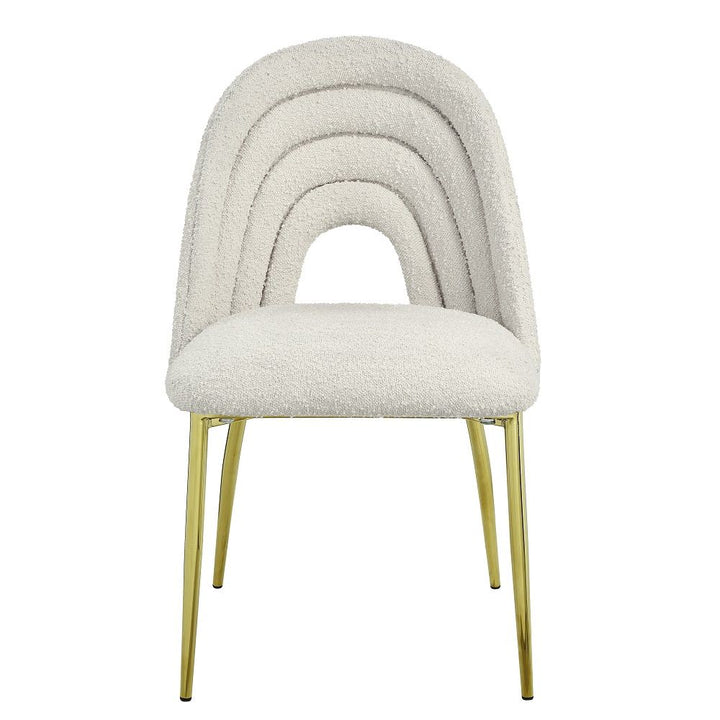 Fadri - Side Chair Set of 2) - Teddy Sherpa & Mirrored Gold