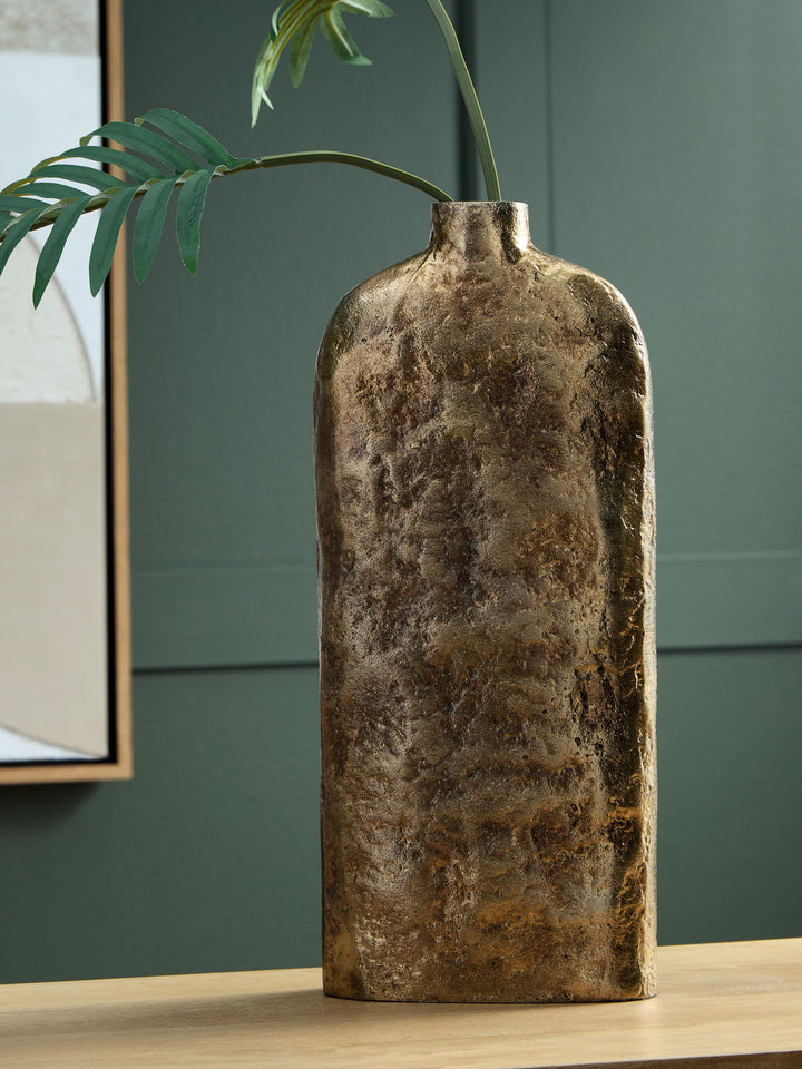Wallmond - Vase - 13" - Antique Brass Finish by Ashley Furniture product image