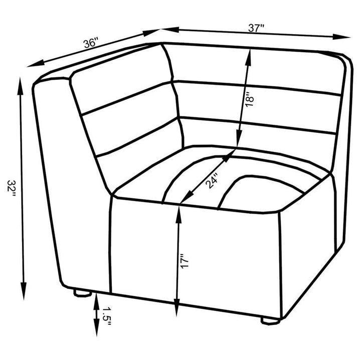 Sunny - Upholstered Corner Chair - Dark Charcoal