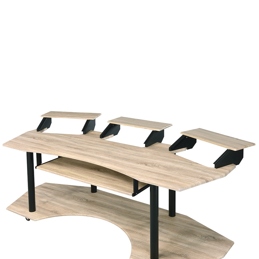 Eleazar - 83" Music Studio Desk - Natural Oak