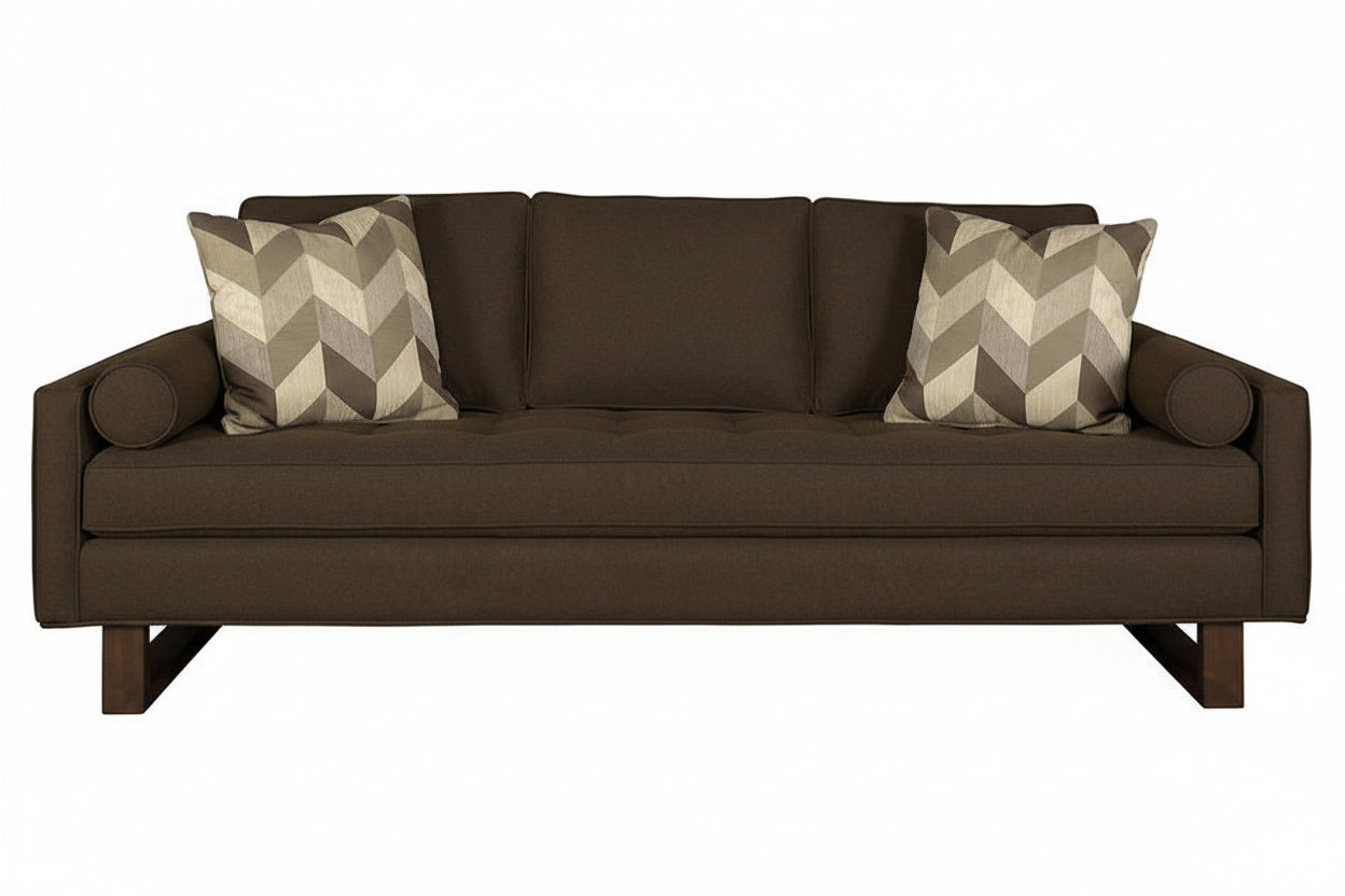 Mid-century inspired Bennet Estate Sofa in living room