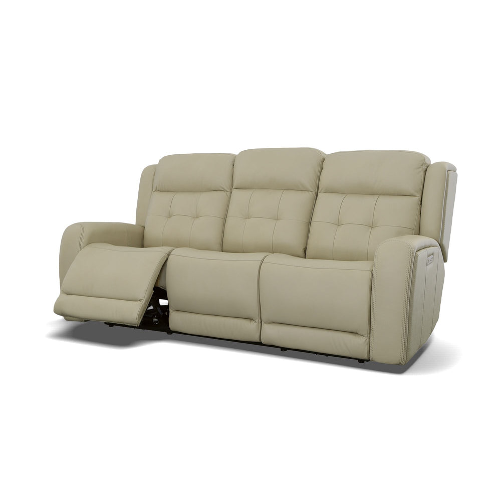 Grant Power Reclining Sofa With Power Headrests Ivory