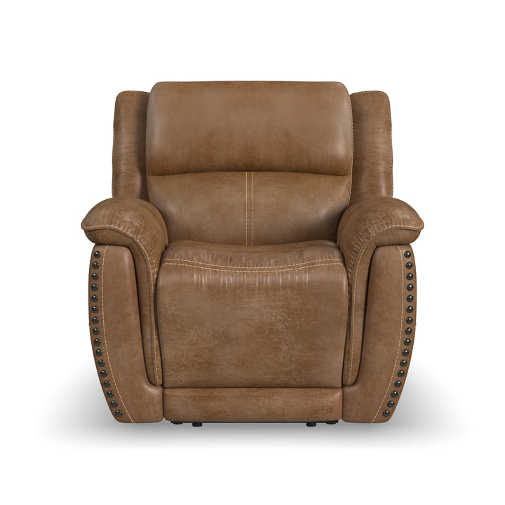 Beau Fabric Power Recliner with Power Headrest in Silt