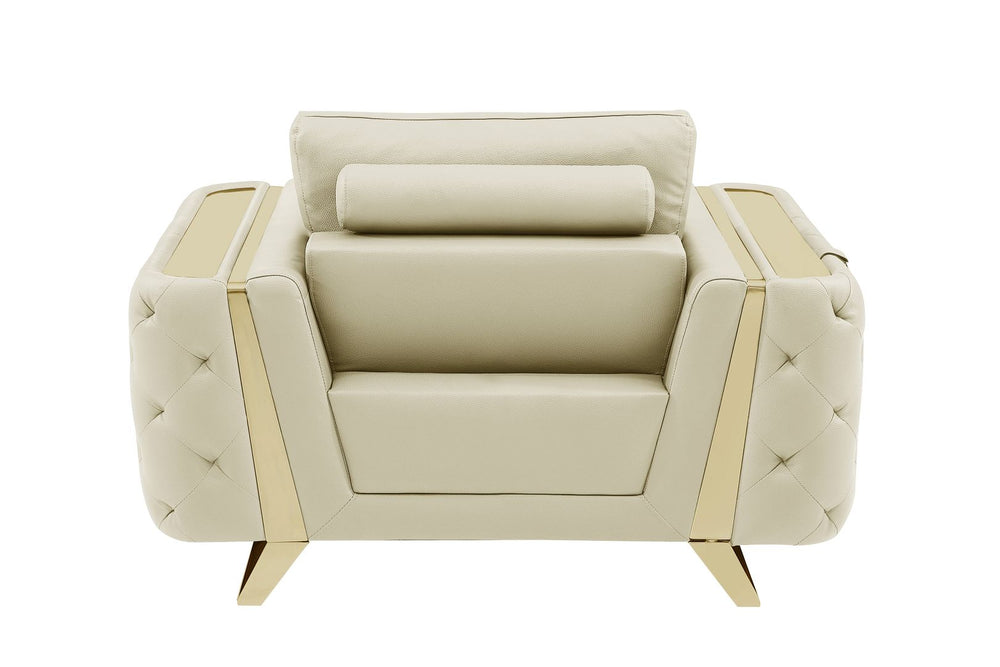 DivanItalia 1050 Chair in Top-Grain Italian Leather - Beige