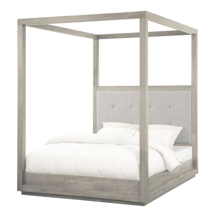 Modus Furniture Azbxh5 Oxford Upholstered Canopy Bed In Mineral
