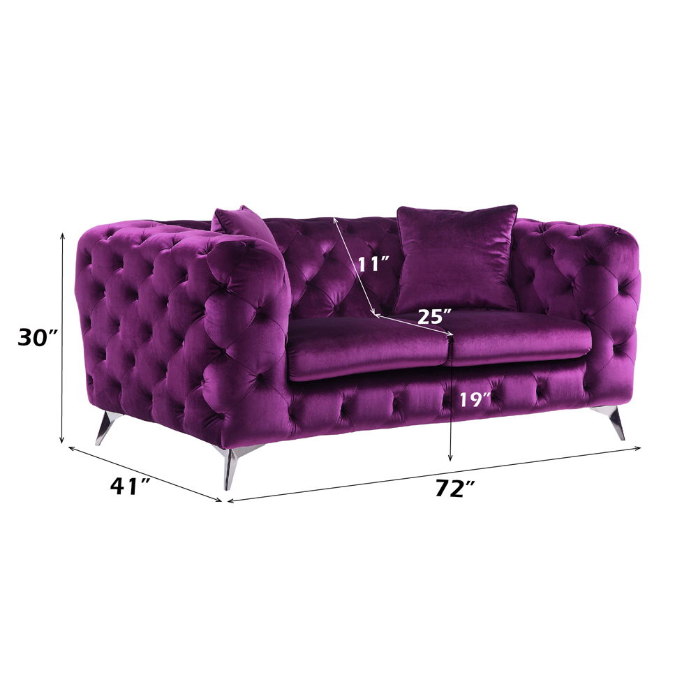 Atronia - Loveseat - Purple Velvet