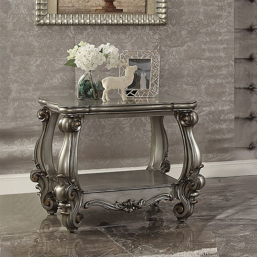 ACME Furniture Versailles End Table Antique Platinum