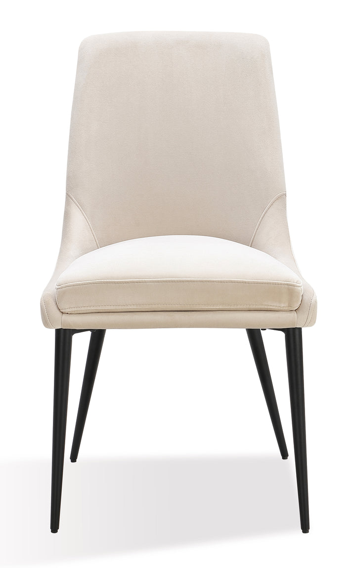 Modus Furniture Fmbf63B Winston Upholstered Metal Leg Dining Chair In Cream And Black