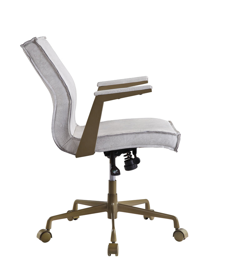 Attica - Office Chair - Vintage White Top Grain Leather