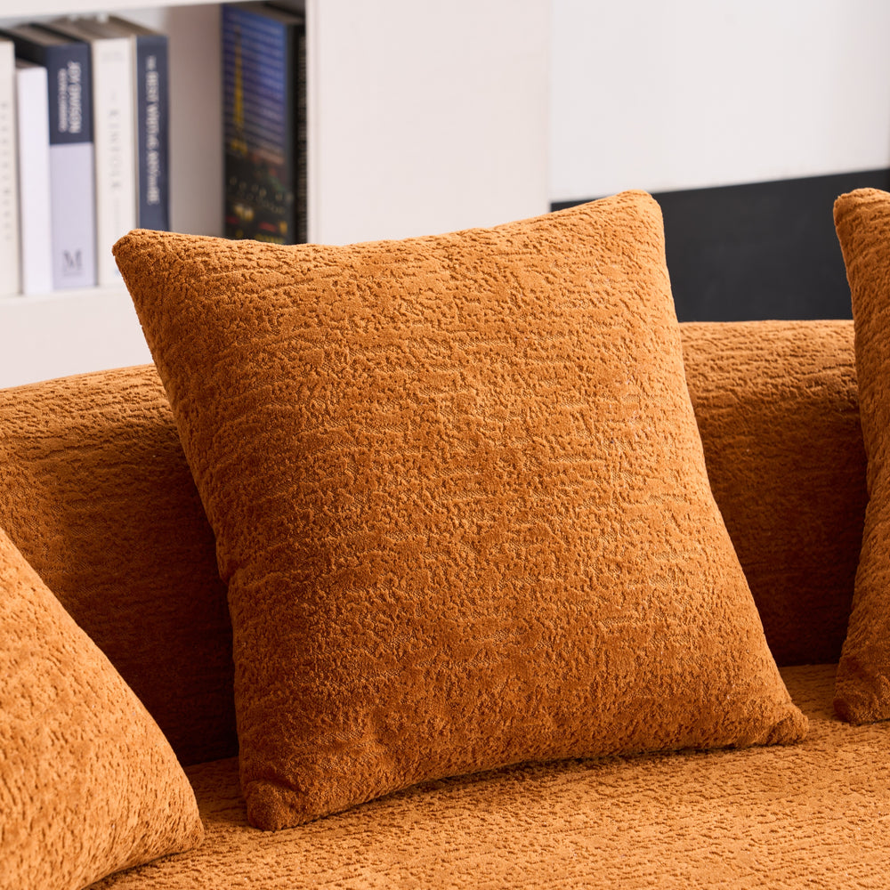 curved-loveseat-orange-full-compression-sponge-sofa