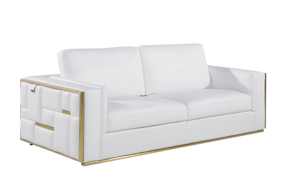 DivanItalia 1130 Sofa in Top-Grain Italian Leather - White