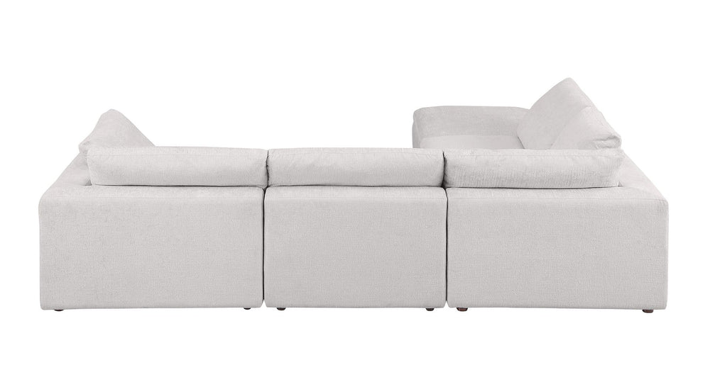 DivanItalia 1100 5-Piece Left Arm Facing 3-Seat Sectional – Top-Grain Italian Leather - Pearl