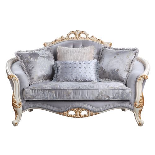 galelvith-loveseat-with-4-pillows-gray-fabric