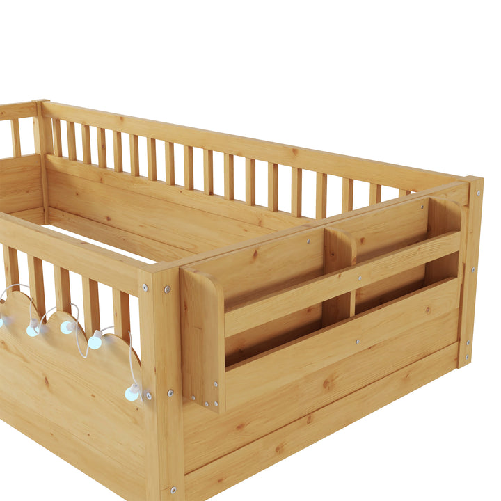 twin-montessori-floor-bed-frame-with-high-rails-and-storage-shelf-natural