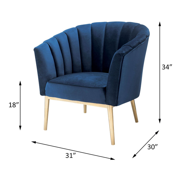Colla - Accent Chair - Midnight Blue / Gold