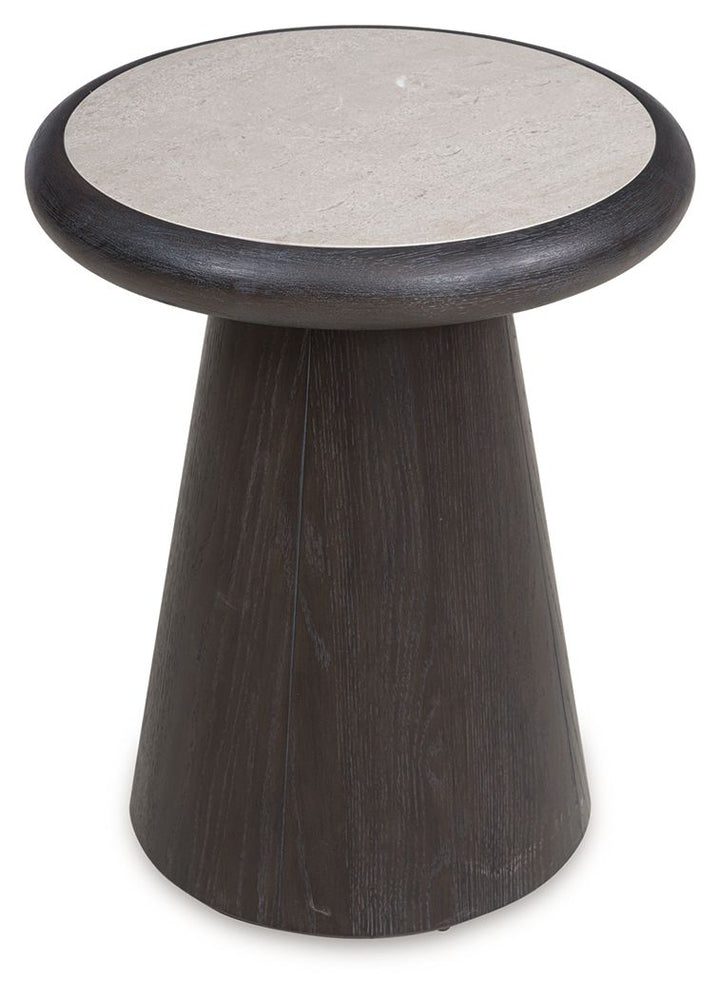 Bracken - Round End Table - French Black