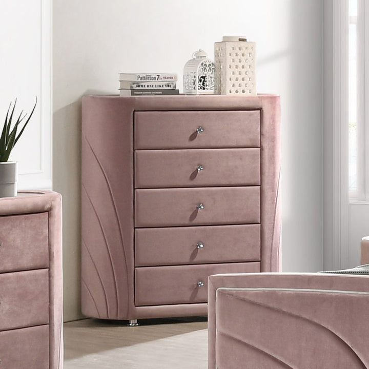 ACME Furniture Salonia Chest Pink Velvet