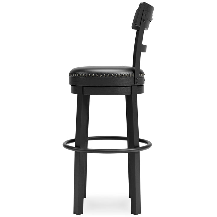 Valebeck - Tall UPH Swivel Barstool - Black