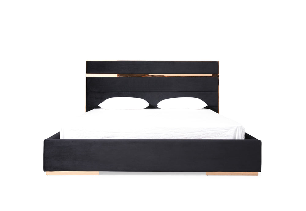 Cartier Modern Black & Rosegold Bedroom Set - View 3