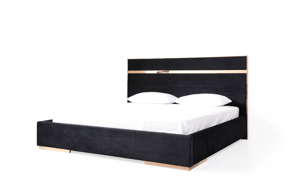 Cartier Modern Black & Rosegold Bedroom Set - View 5