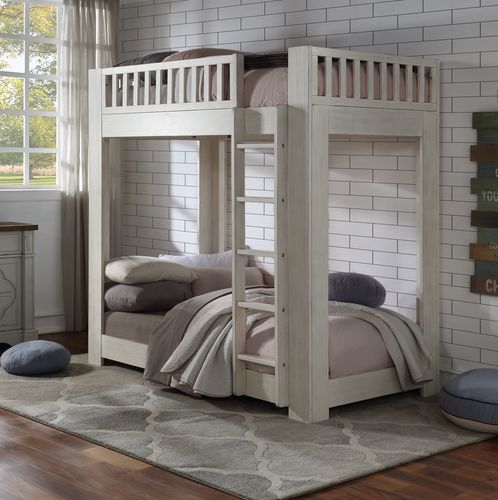 Cedro Twin over Twin Bunk Bed - Weathered White