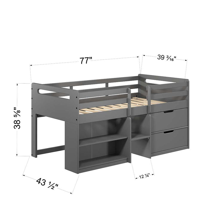 Fabiana Twin Loft Bed with Storage
