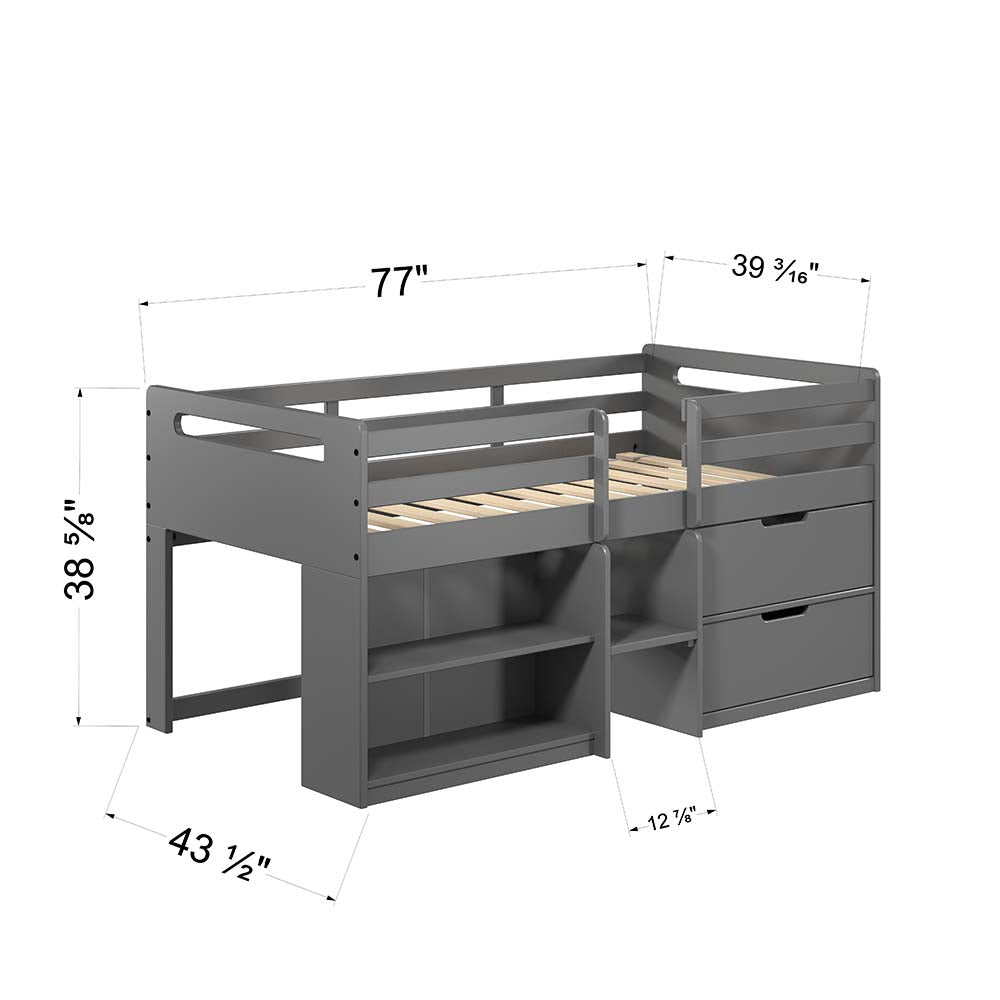 Fabiana Twin Loft Bed with Storage