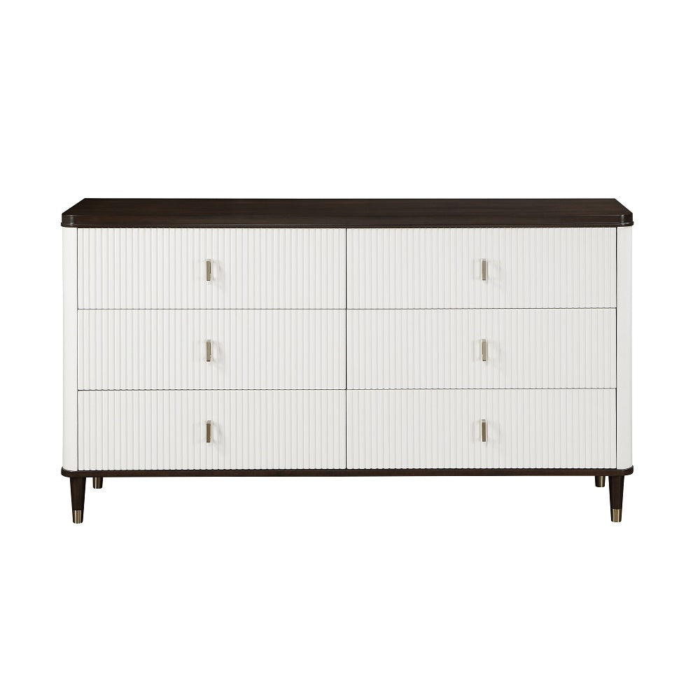 Carena Dresser with Jewelry Tray - White &amp; Walnut – view 2