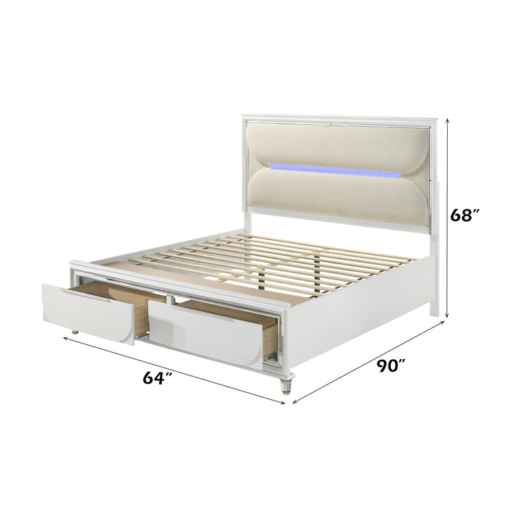 Tarian Queen Bed with LED &amp; Storage
