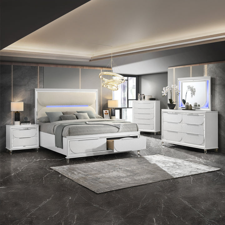 Tarian Queen Bed with LED &amp; Storage