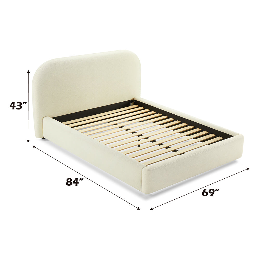Arden Full Bed - Beige Chenille