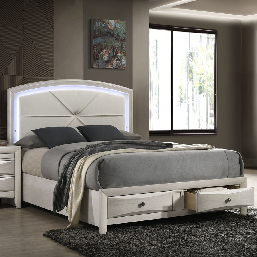 Ramondi Eastern King Bed with Storage & LED