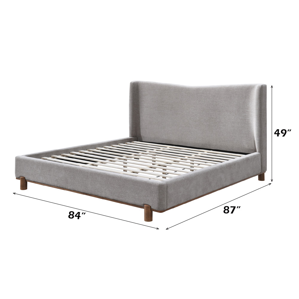 Melbourne Eastern King Bed - Gray Chenille