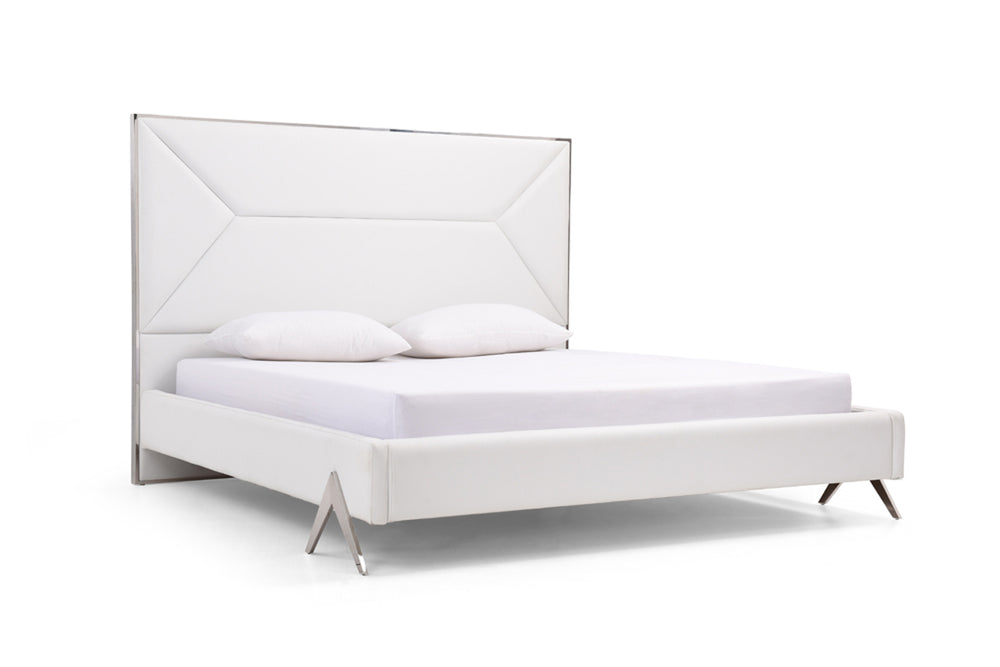 Candid Modern White Bed - View 3
